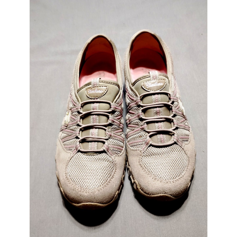 Skechers Relaxed Fit Bikers Lite Relive‎ Tan Pink SUEDE Slip On Shoes Women 8.5